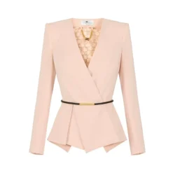 Leichte Crêpe-Jacke mit Gürtel