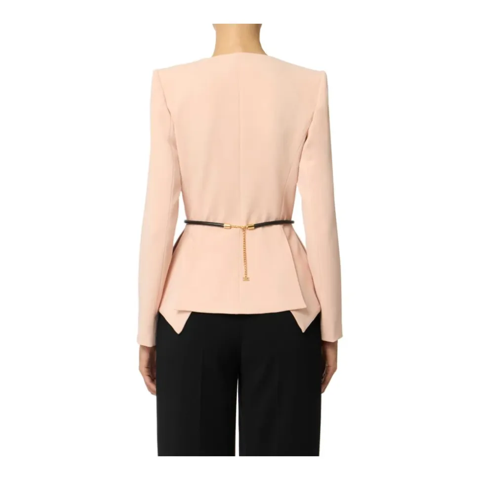 Leichte Crêpe-Jacke mit Gürtel