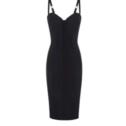 Leichtes Kreppkleid mit Raw-Edge-Stoff
