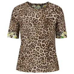Leopardenmuster T-Shirt in enger Passform