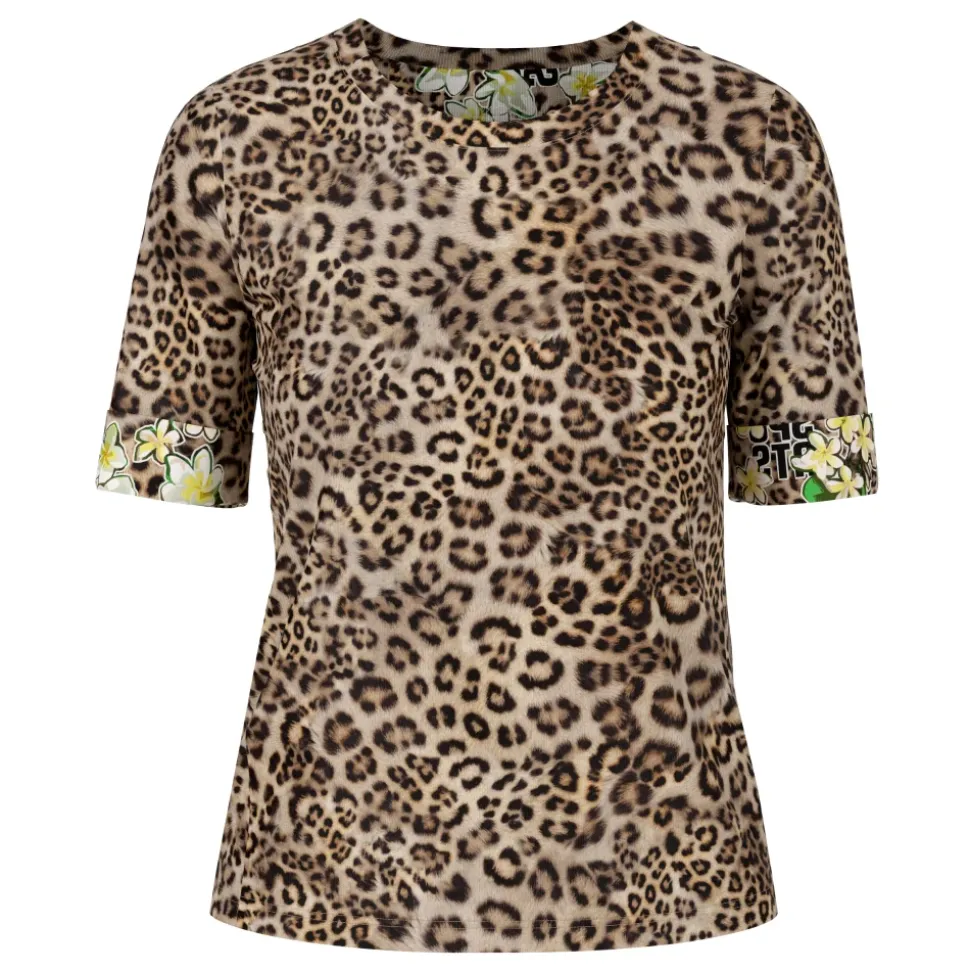 Leopardenmuster T-Shirt in enger Passform