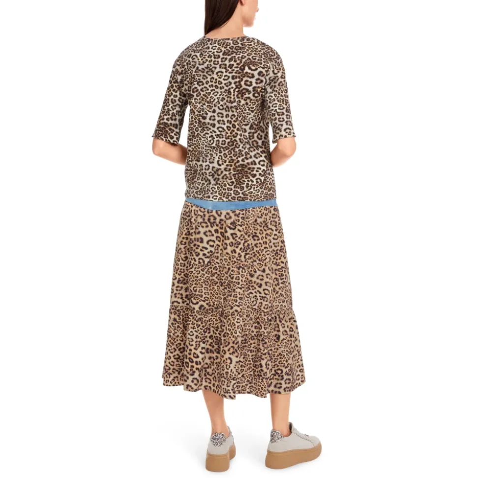 Leopardenmuster T-Shirt in enger Passform