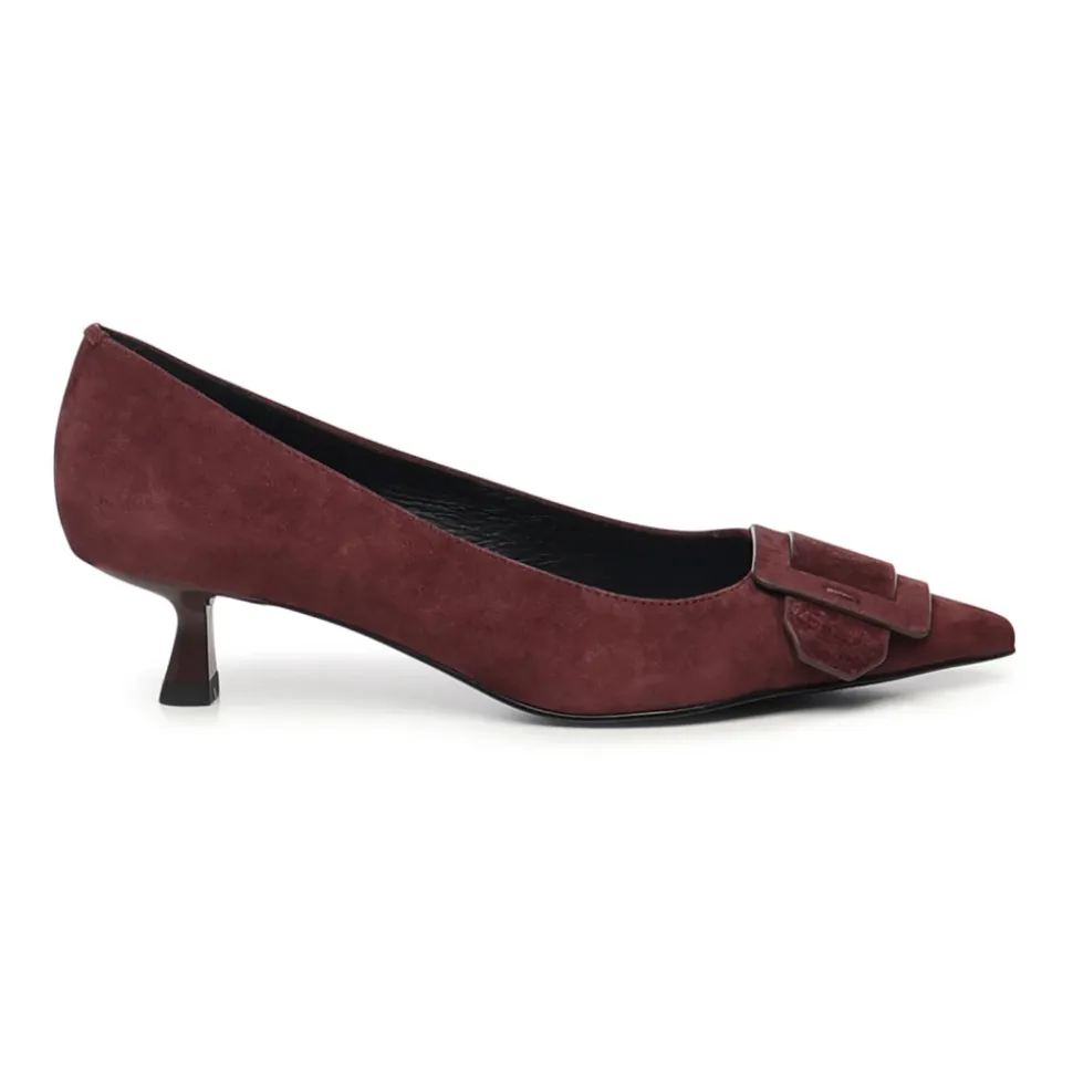 Lila Wildleder Absätze Burgund