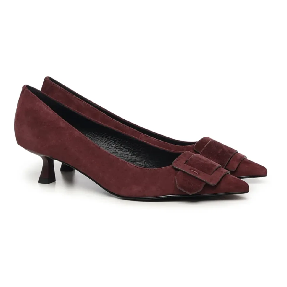 Lila Wildleder Absätze Burgund