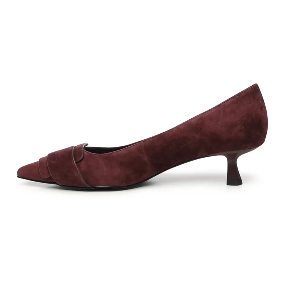 Lila Wildleder Absätze Burgund