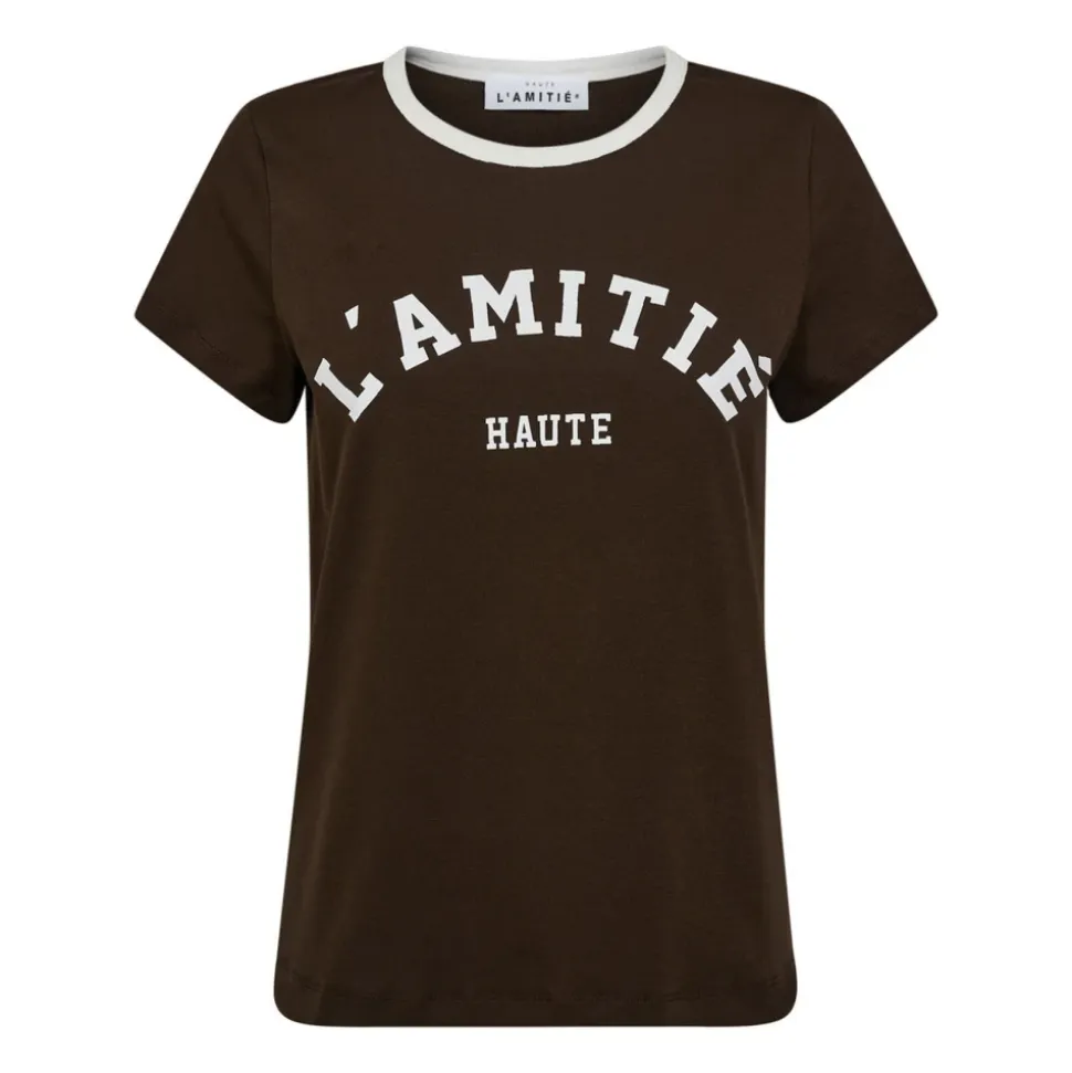 Logo Tee Top in Mocca