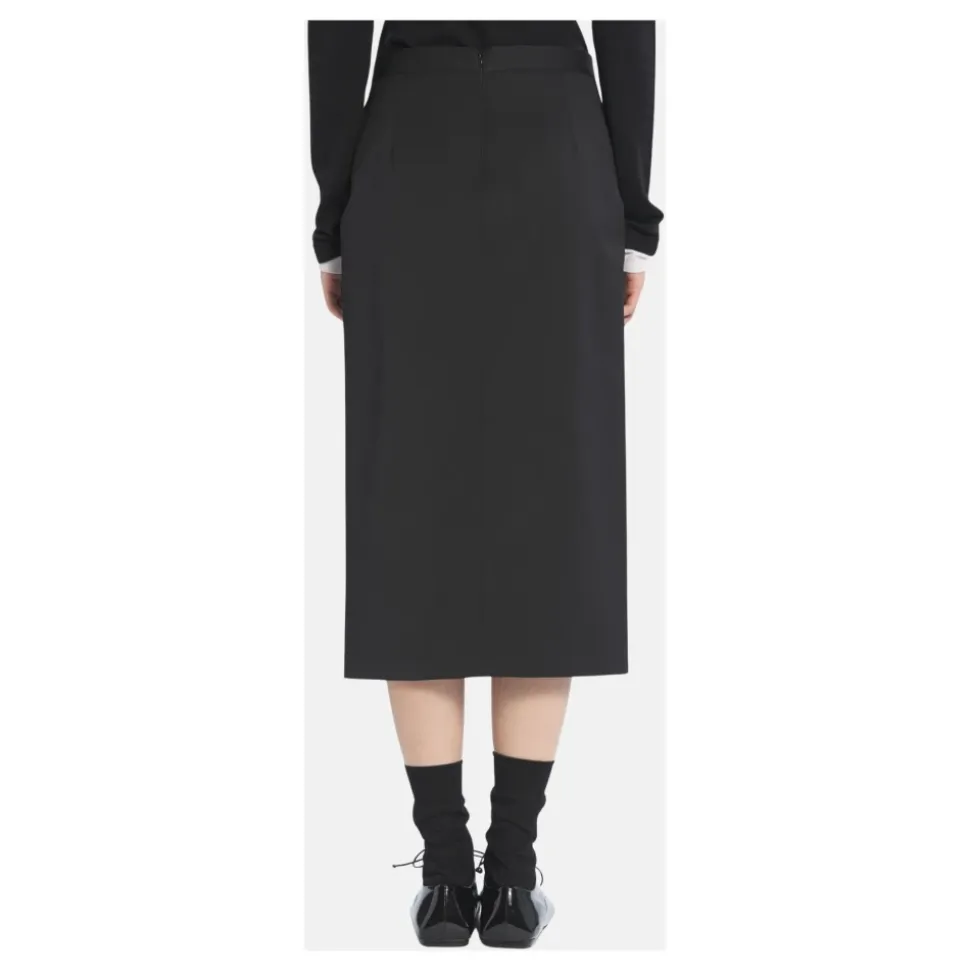 Longuette Wollrock mit Seitenschlitz