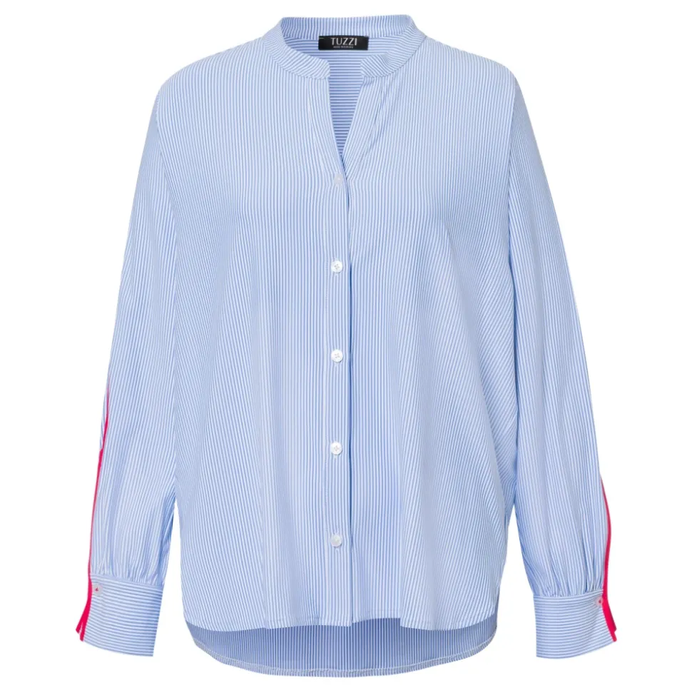 Lässige Bluse mit Kontraststreifen