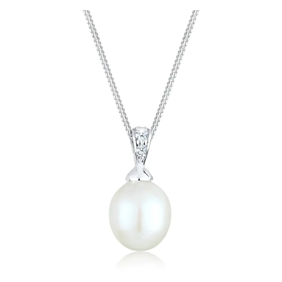 Luxuriöse Süßwasserperlenkette mit Diamant (0,04 ct)