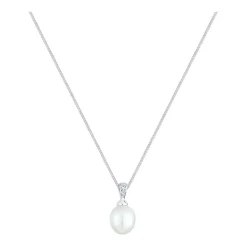 Luxuriöse Süßwasserperlenkette mit Diamant (0,04 ct)