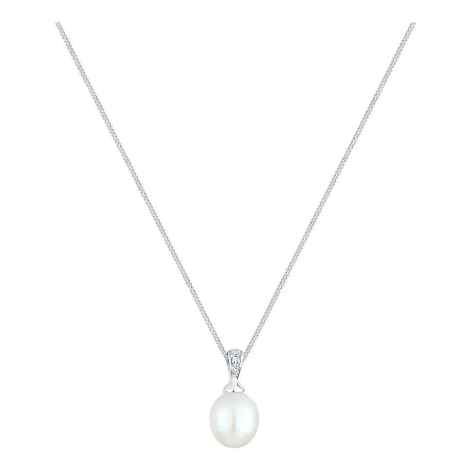 Luxuriöse Süßwasserperlenkette mit Diamant (0,04 ct)