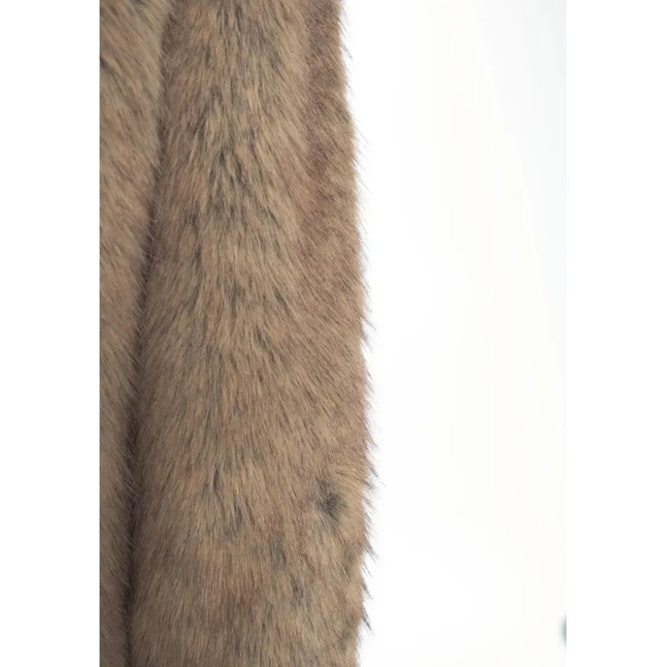 Luxuriöser Kunstpelzmantel Marrone