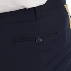 Maßgeschneiderte gerade Hose mit dekorativem Seitenband