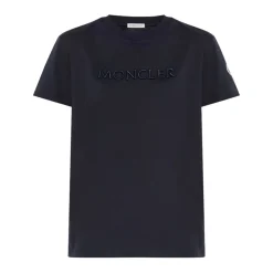 Marineblaues T-Shirt mit Logo-Patch