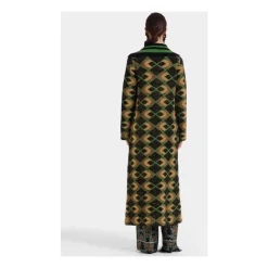 Maxi Mantel mit geometrischem Muster