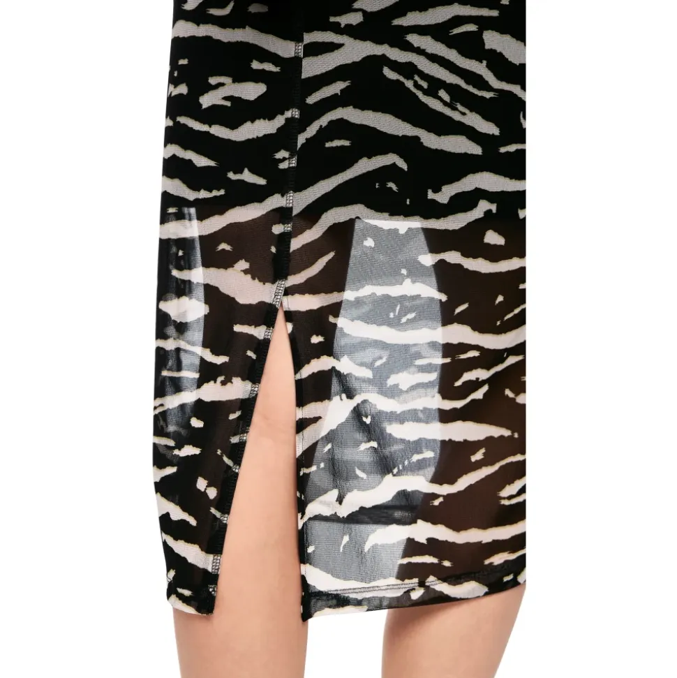 Mesh-Rock mit Animal-Print