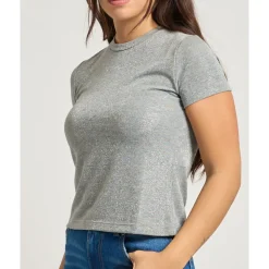 Metallic Lurex T-shirt Graue Polos