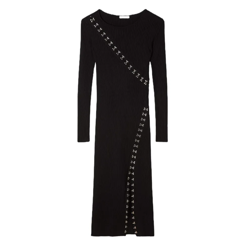 Midi Glam Rock Strickkleid