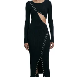 Midi Glam Rock Strickkleid