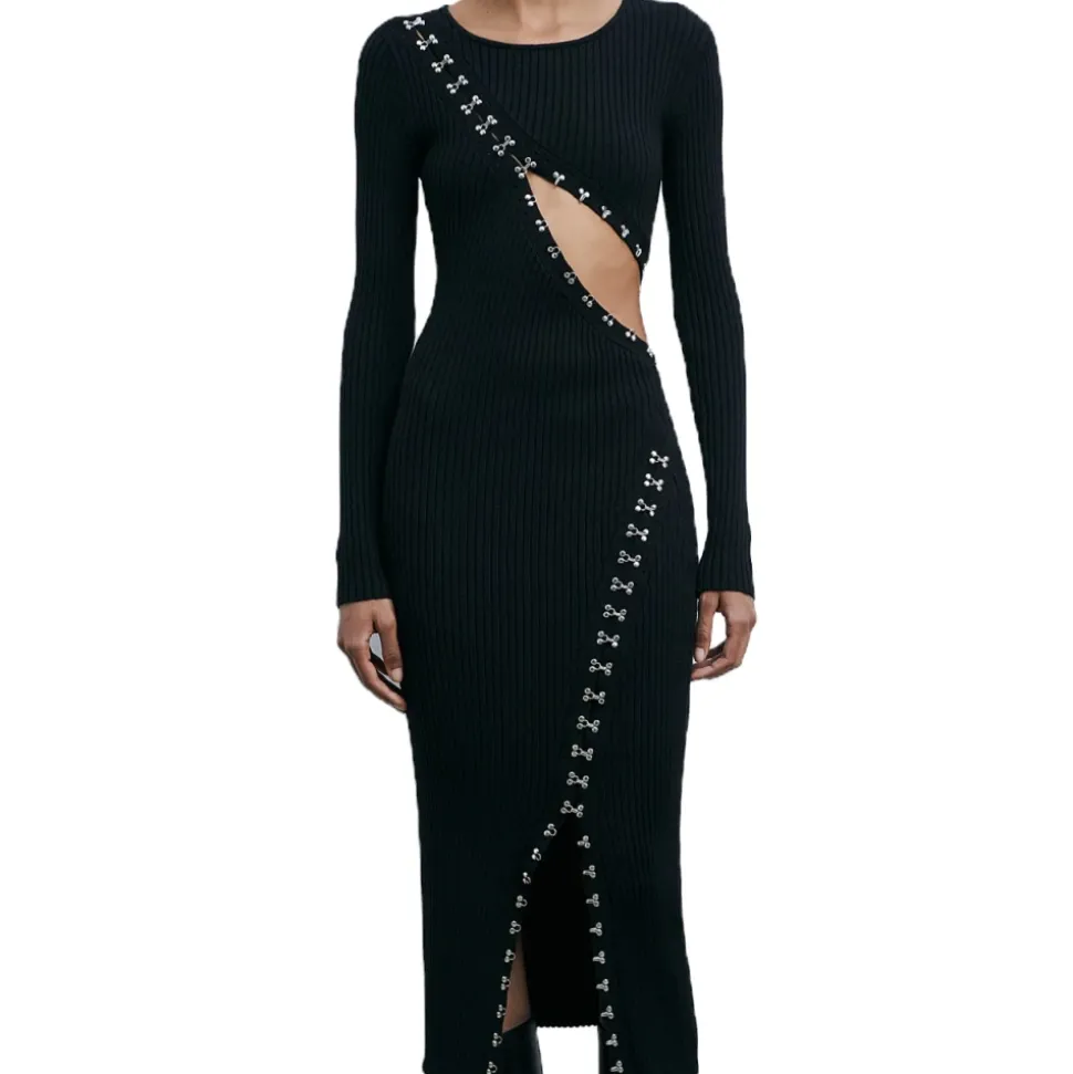 Midi Glam Rock Strickkleid