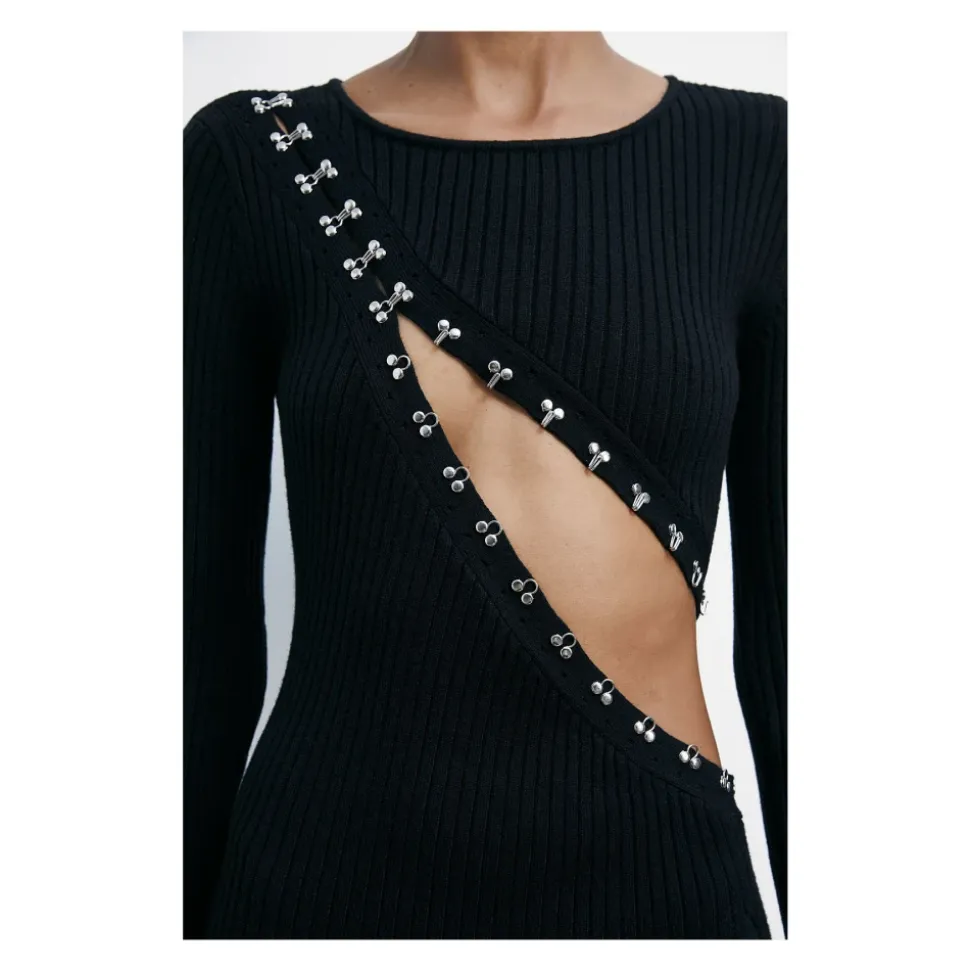 Midi Glam Rock Strickkleid