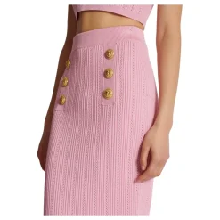 Midi-Strickrock mit Knöpfen