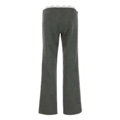 Mid-Rise Wollhose mit geradem Bein