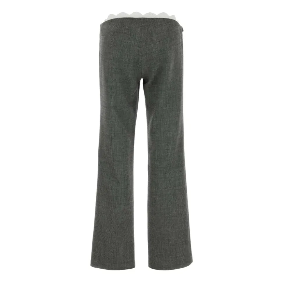 Mid-Rise Wollhose mit geradem Bein