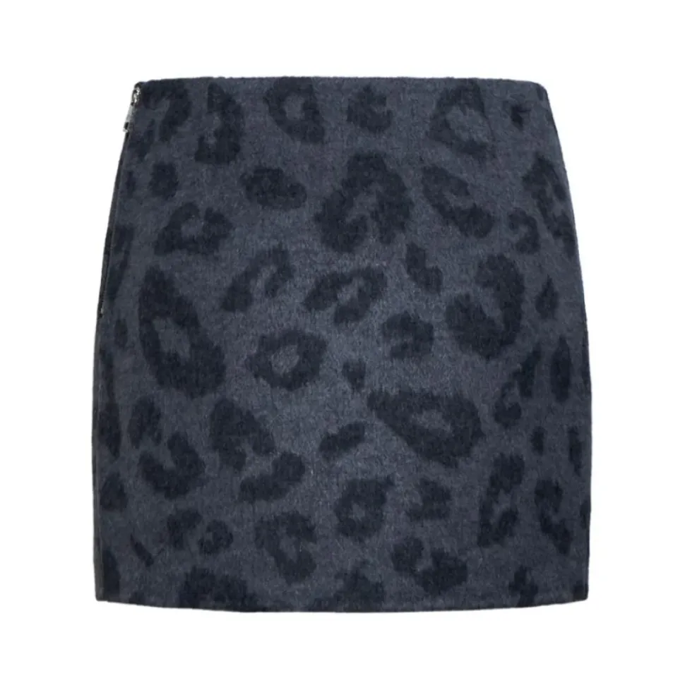 Minirock in Bleistiftform mit tonalem Animal-Print