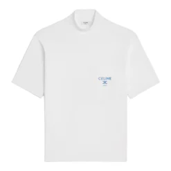 Mock Neck T-Shirt aus Baumwolljersey