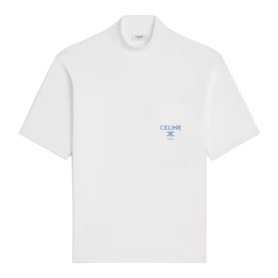 Mock Neck T-Shirt aus Baumwolljersey