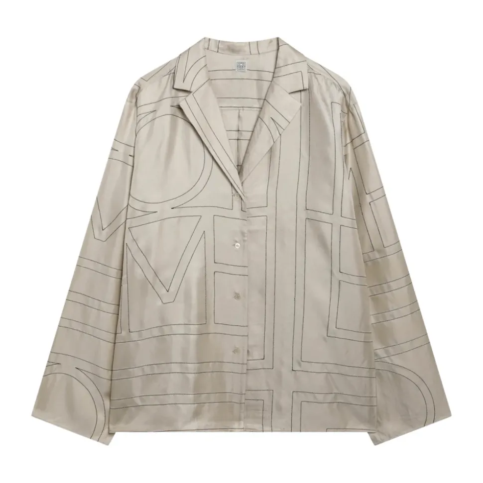 Monogram Silk PJ Top