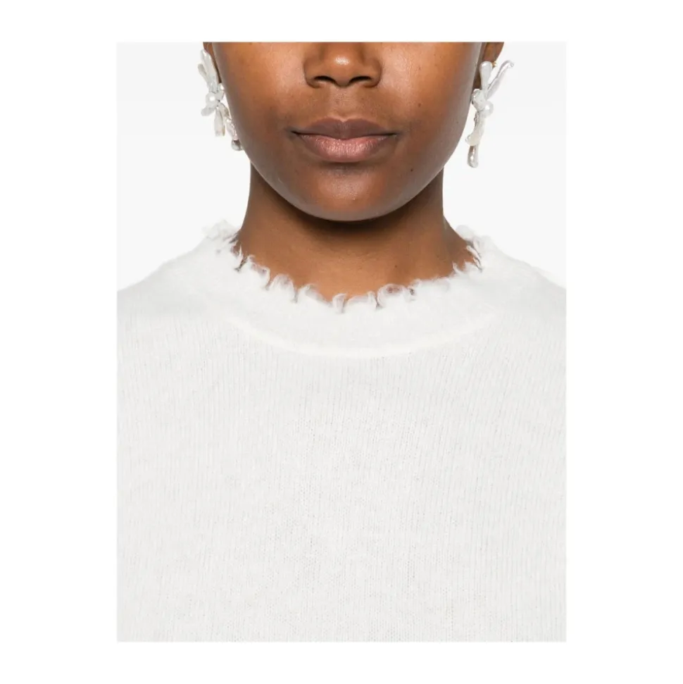 Off-White Pullover mit ausgefransten Saum