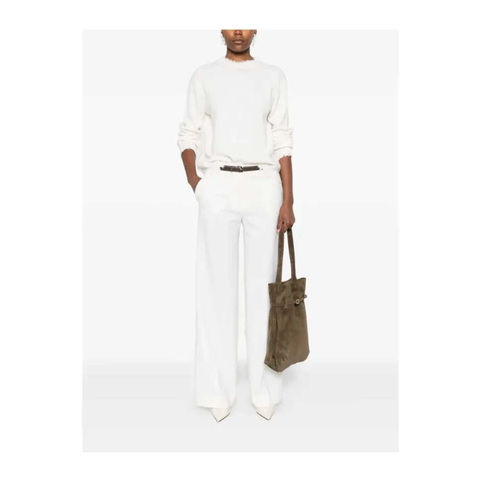 Off-White Pullover mit ausgefransten Saum