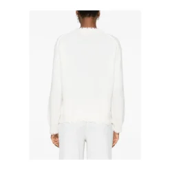 Off-White Pullover mit ausgefransten Saum