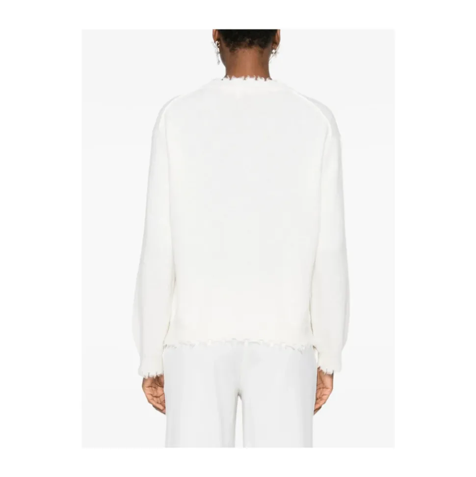 Off-White Pullover mit ausgefransten Saum