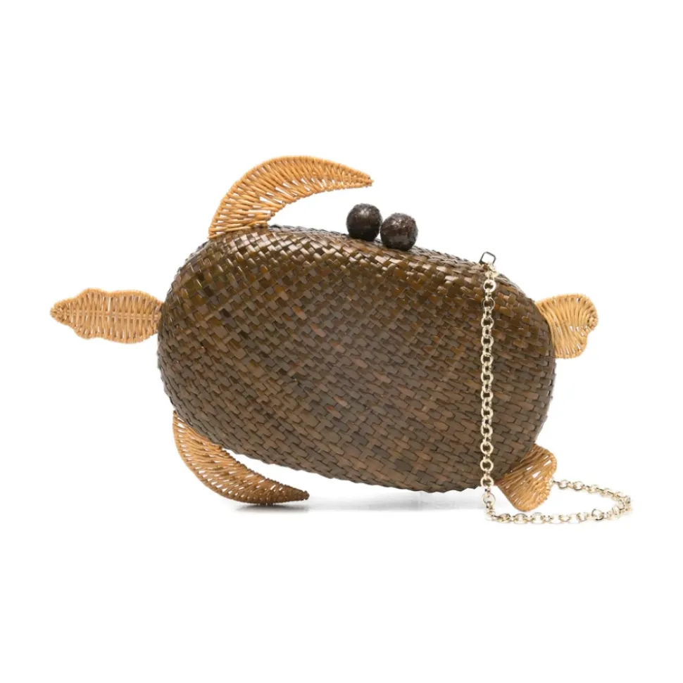 Olivine Gewebte Clutch Bag