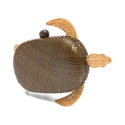 Olivine Gewebte Clutch Bag