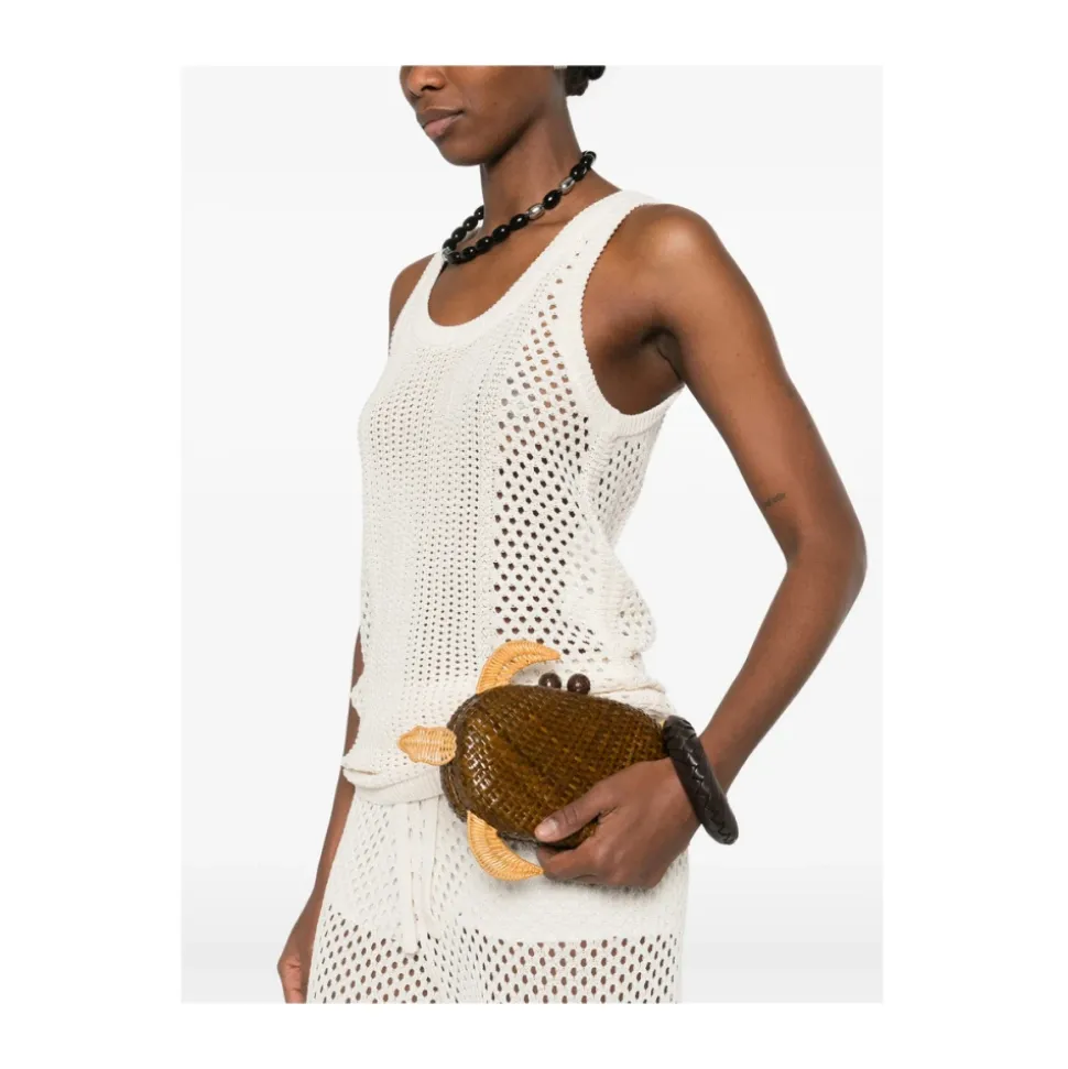 Olivine Gewebte Clutch Bag