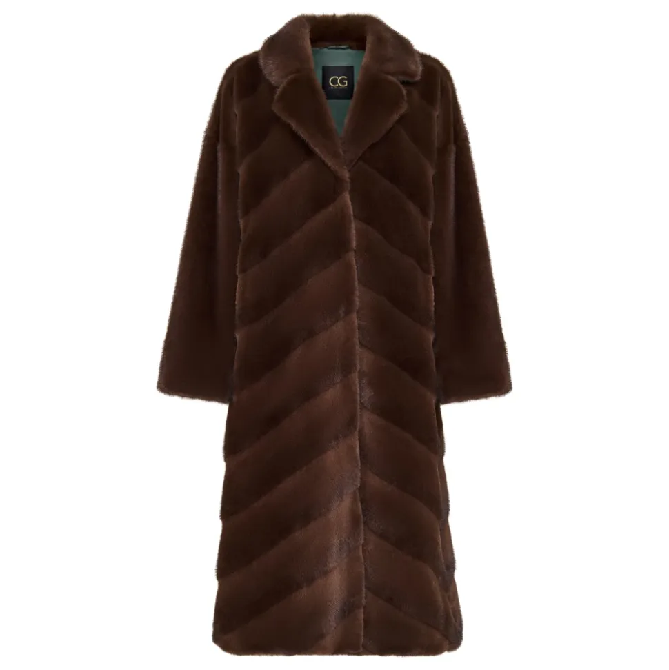 Oversized Faux Fur Mantel - Braun
