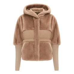 Oversized Kunstfelljacke - Beige