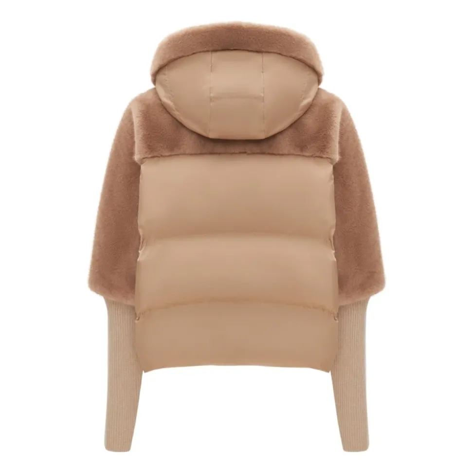 Oversized Kunstfelljacke - Beige