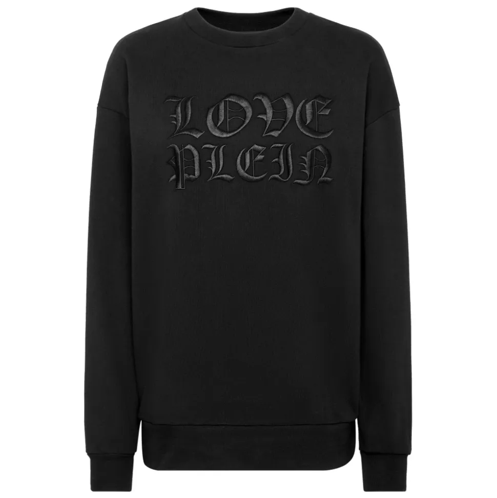 Padded Shoulder Sweatshirt Roundneck Heart