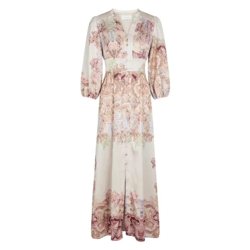 Paisley Kleid mit V-Ausschnitt