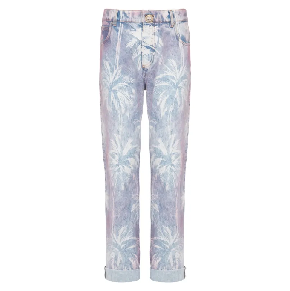 Palm Tree Denim Boyfriend Jeans