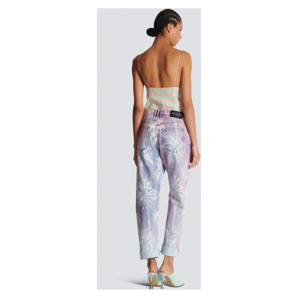 Palm Tree Denim Boyfriend Jeans