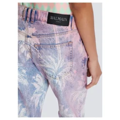 Palm Tree Denim Boyfriend Jeans