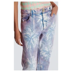 Palm Tree Denim Boyfriend Jeans