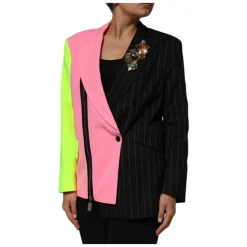 Patchwork Einreiher-Jacke