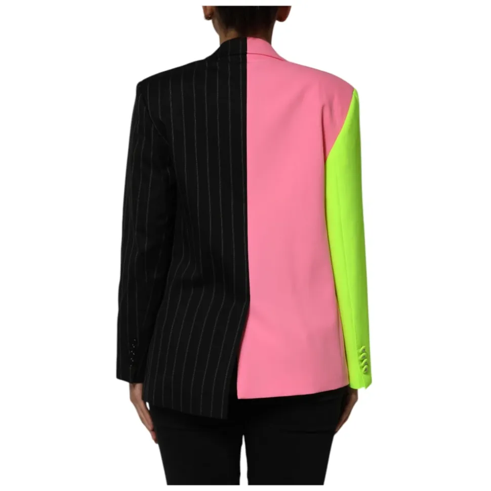 Patchwork Einreiher-Jacke